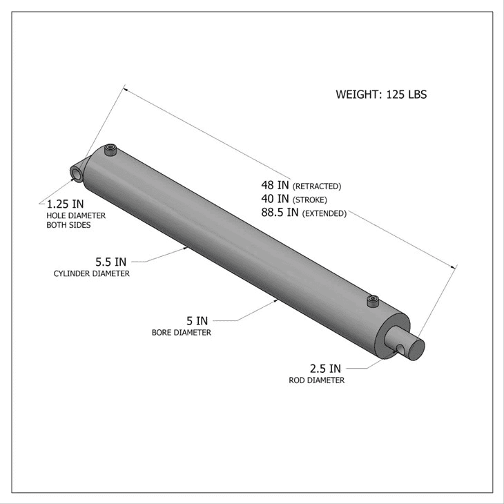 油圧ノンバイパスシリンダ